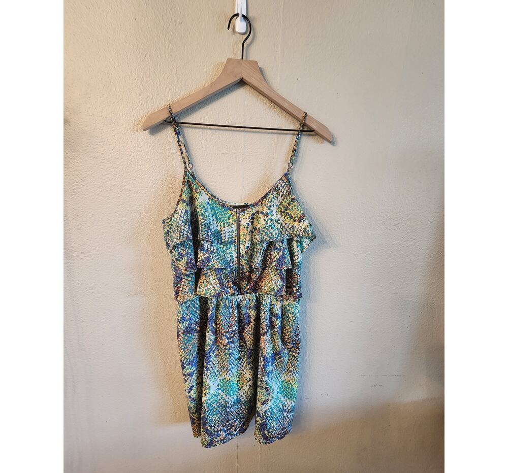 Wet Seal Rainbow Snake Skin Women's Dress Adjustable Straps SZ XL Y2K